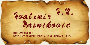 Hvalimir Masniković vizit kartica